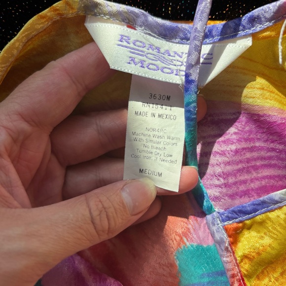 Vintage Colorful Abstract Satin Slip - Picture 5 of 8